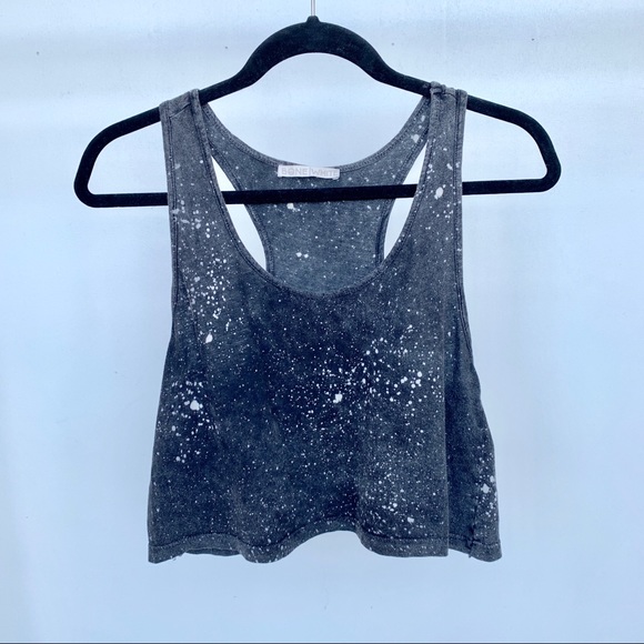 Urban Outfitters Tops - Bone White Gray Splatter Racerback Crop Tank